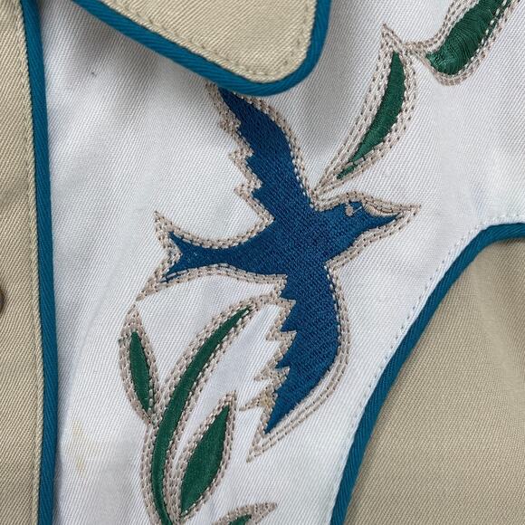 SCULLY Shirt Mens XL Floral Pearl Snap Button Up Western Cowboy Twill Beige - Picture 7 of 16